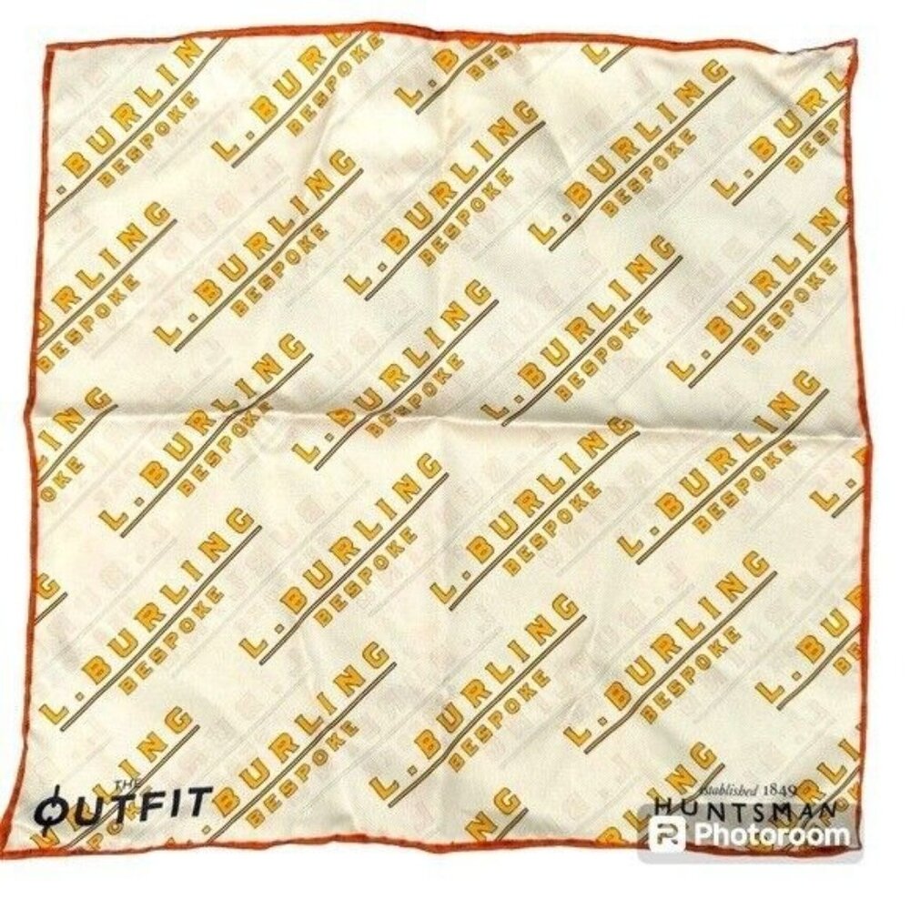 Huntsman The Outfit Silk Yellow Pocket Square Scarf L. Burling Bespoke
